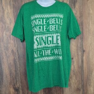 Lost Gods Festive Green Short Sleeve Tee "Single Bells Single Bells" L